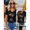 thumbnail image 3 of ZXSXSY Women Graphic Tees Moon Print Tops V Neck Short Sleeve Summer T Shirts, 3 of 7
