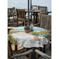 thumbnail image 2 of Outdoor Tablecloth with Umbrella Hole Zipper Beach Ocean Round Tablecloth 60" Waterproof Outside Table Cloth Blue Sea Sunflower Modern Country Green Patio Table Cover Tablecloths for Picnic Party, 2 of 8