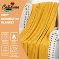 thumbnail image 6 of Catalonia All Season Knitted Acrylic Throw Blanket, Cozy Leisure Lightweight Decorative Blanket with Fringe for Bed, Couch, Living Room, Machine Washable, Yellow, 60'' × 80'', 6 of 7