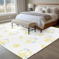 thumbnail image 5 of Cartoon Lemons Washable Living Room Rugs 6'x9', Summer Fruit Leaf Pastoral Plant Farmhouse Low Pile Throw Large Area Rug Non-Slip Sturdy Edge Binding Carpet for Dining Room Kitchen Office, 5 of 9