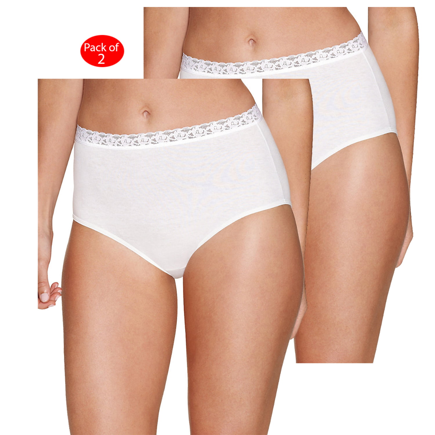 Hanes Hanes Women S Cotton No Ride Up Brief With Lace Pack Color