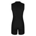 thumbnail image 4 of Clearance Saving Pants for Women Slim Fit Fake Two Piece Jumpsuit Loose Solid Color Shorts Dressy Sleeveless Jumpsuit Elegant Straight Leg Slacks Crew Neck Jumpsuit Wide Leg Trousers, 4 of 7