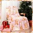 thumbnail image 2 of Gingerbread Man Christmas Throw Blanket for Adults 50 x 60 Inch Holiday Tree and Cookie Theme Flannel Blankets for Bedroom Couch Travel Home Decor Fuzzy Cozy Soft Warm Gifts(Pink), 2 of 7