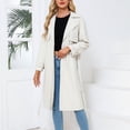 thumbnail image 4 of SWSMCLT Women's Vegan Leather Trench Coat Fall Single Breasted Outerwear Winter Slim Fit Long Coats Fashion Thick Knee Length Jackets Soft Beige 8-10, 4 of 5