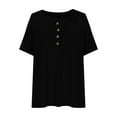 thumbnail image 4 of Uaswgudfs Women's Cold Shoulder Blouse & Henley Tee, Casual Basic Off Shoulder Open Shoulder Short Sleeve Tops, 4 of 6