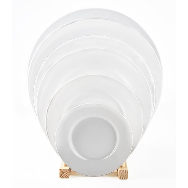 Restaurant Value, Stoneware Wide Rim with Rolled-edge, Bright White Plate 6.25", Case of 36