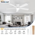 thumbnail image 2 of Ventilador de techo Dolavast 52" blanco con LED, control remoto y función reversible, 2 of 8