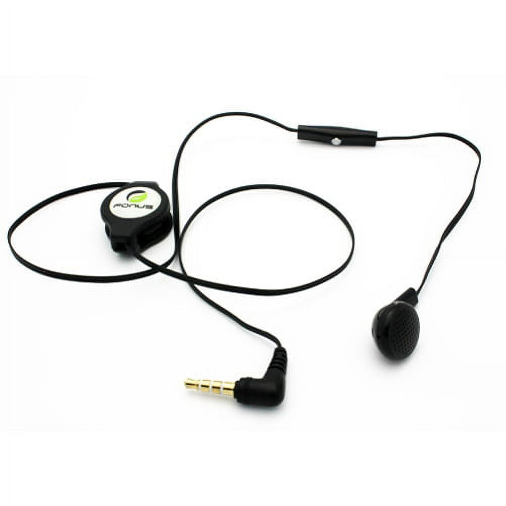 Headphone Retractable Mono Earphone for Motorola Moto G Power 5G (2024) - 3.5mm w Mic Headset Handsfree Earbud Earpiece