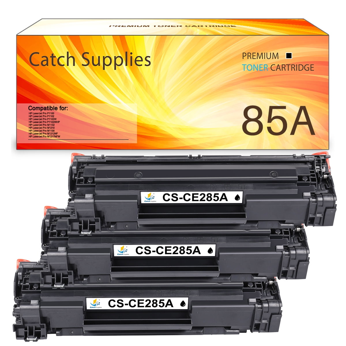 Catch Supplies Compatible toner for HP 85A CE285A Laserjet P1102w M1212nf P1102 P1109w M1217nfw 1102w Printer Ink (Black, 3-Pack) - Walmart.com