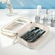 thumbnail image 5 of Clear Makeup Bag, Double Layers Clear Cosmetic Bag, Clear Toiletry Bag, Leather Clear Travel Bags Organizer with Zippers for Toiletries, 5 of 5