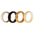 thumbnail image 1 of Juego de anillos de boda de silicona de 2 capas - Oro de ROQ para mujer - Anillo de 4 x 4 mm, 1 of 1