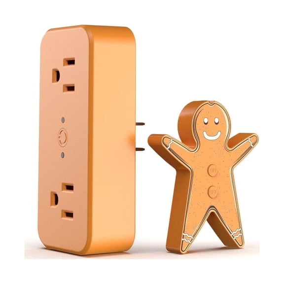 Wireless remote control switch, Christmas gingerbread man smart wireless remote control socket, suitable for indoor and outdoor Christmas lights and light strings, LED light decoration switch control