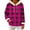 Hot Pink-Inverlee Sweatshirt, variant on Women's Buffalo Plaid Faux Fur Trim Hood Cuff Pullover Hoodie Drawstring Kangaroo Pocket Long Sleeve Warm Winter Oversized Tops Purple (S-XXL)