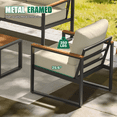 thumbnail image 3 of Sunmthink 4-Piece Outdoor Patio Furniture Set, Modern Metal Conversation Set for Porch, Deck, Balcony (Beige), 3 of 8