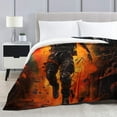 thumbnail image 2 of Fleece Blanket,Space Basketball Player,Soft Plush Blanket,Washed Plush Throw, 2 of 8