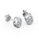 thumbnail image 4 of JeenMata Pendientes con Solitario de Moissanita Ovalada de 2 Quilates Engastados en Bisel y Baño de Oro Blanco de 18 K sobre Plata, 4 of 5