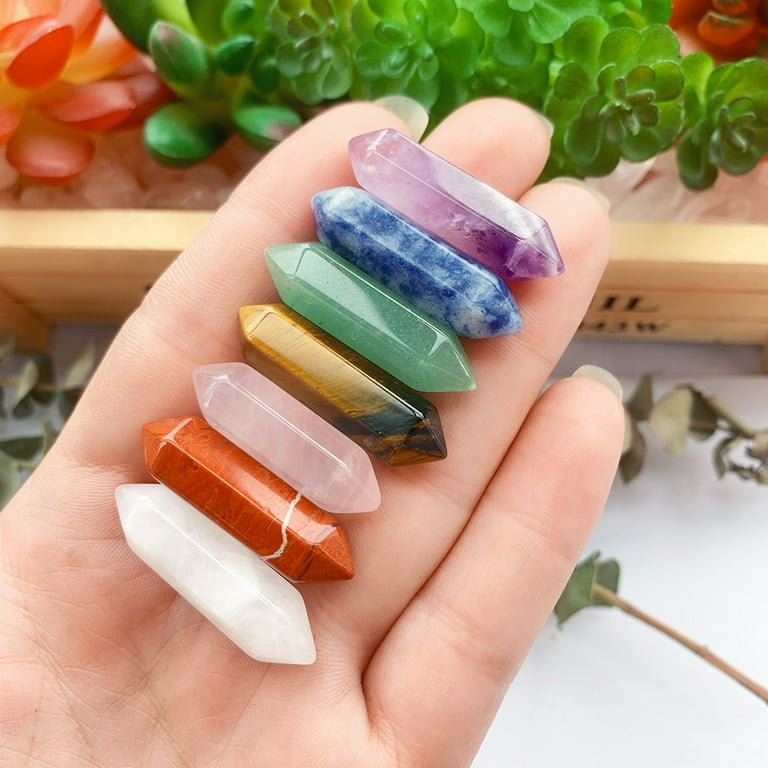 51 Pcs Crystal Hexagonal Wand Stones Bulk Worry Stones Healing