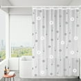 thumbnail image 4 of Gumesh Heavyweight Waterproof Shower Curtain With 13 Hooks - Thickened Polyester Fabric , No-Drill Bathroom Divider (72"x78", Machine Washable, Clear), 4 of 6