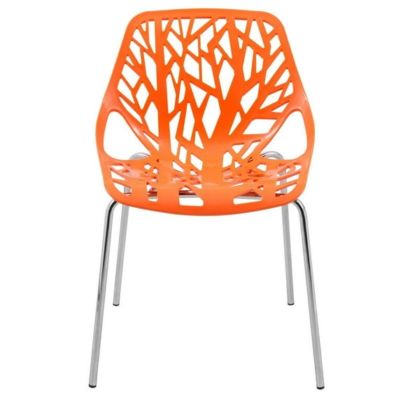 HomeStock Baroque Bonanza Modern Dining Chair with Chromed Legs