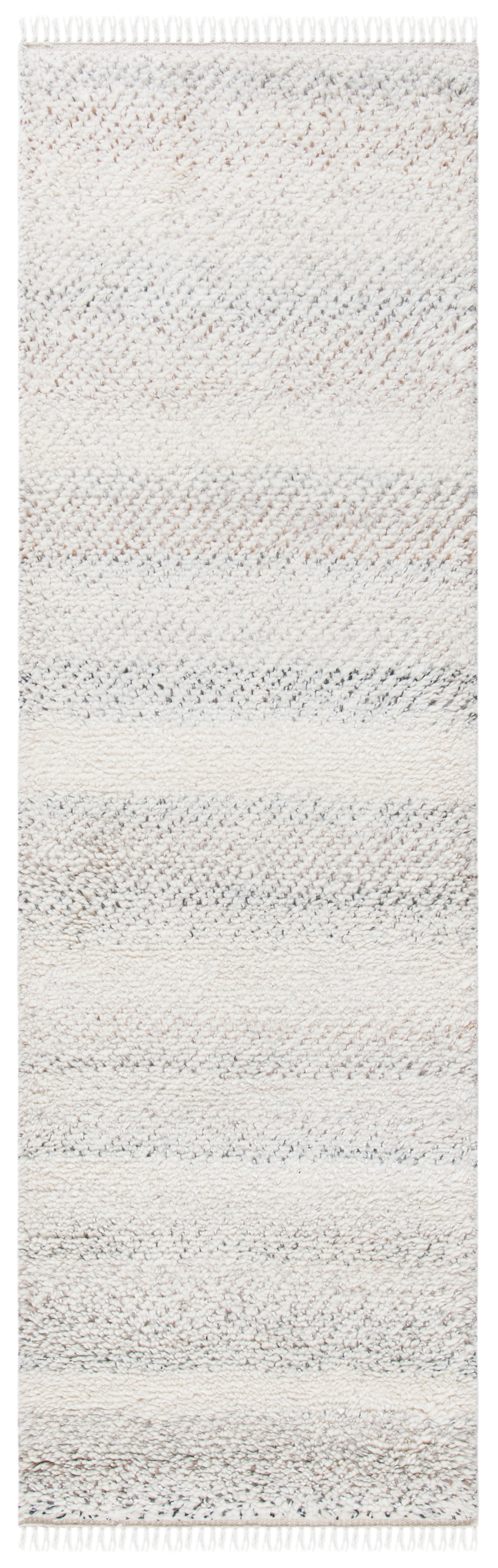 SAFAVIEH Casablanca Axel Solid Wool Shag Runner Rug, Beige, 2'3" x 8'