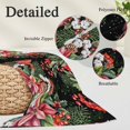 thumbnail image 2 of Cardinal Bird Pillow Covers, Linen Long Throw Pillow Case, Winter Poinsettia Pine Cones Berry Black Holiday Pillow Protector Decorative Cushion Cover for Living Room/Bedroom 20" x 26", 2 of 8