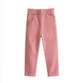 thumbnail image 3 of SGFCWSX Girls Pants Straight Leg Elastic Waist with Pockets Casual Daily Trousers for Kids Pink Size 8 Years, 3 of 10