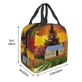 thumbnail image 3 of Salouo Fall Village Scenery for Unisex Lunch Bag Leakproof Lunch Tote Large Capacity Reusable Insulated Lunch Box Cooler Lunch Container for Work/Office/Picnic/Travel-Black, 3 of 8