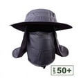 thumbnail image 3 of Luxsea Neck Flap Boonie Hat Fishing Hiking Safari Outdoor Sun Brim Bucket Bush Cap, 3 of 4