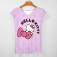 thumbnail image 3 of Hello Kitty Womens Summer Tops Ruffle Short Sleeve Tunic Tops V Neck Loose Fit Flowy T-Shirts, 3 of 7