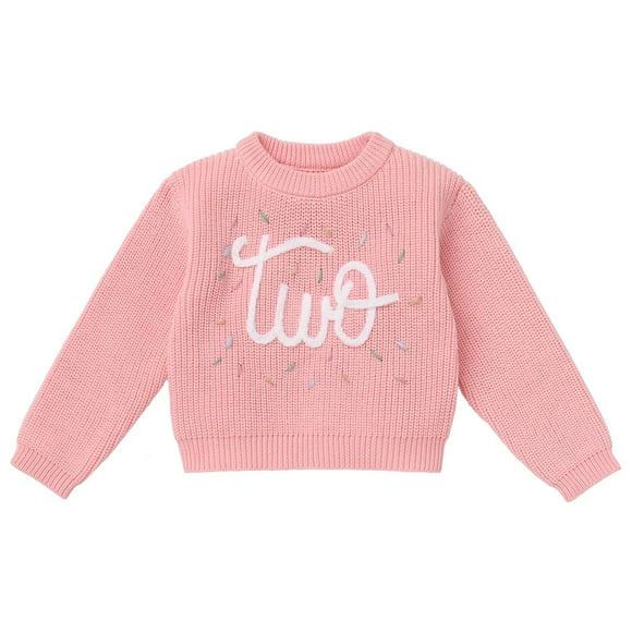 Jersey IDOPIP para niñas pequeñas, punto rosa con dos bordados
