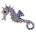 thumbnail image 1 of Broche de aleación con forma de caballito de mar de cristal para mujer Azul, 1 of 9