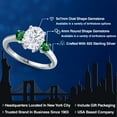 thumbnail image 2 of Gem Stone King 925 Sterling Silver White Moissanite and Green Nano Emerald Engagement Ring for Women | 2.70 Cttw | Oval 9X7MM | Gemstone Birthstone | Size 6, 2 of 7