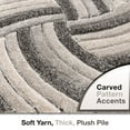 thumbnail image 2 of Well Woven Tilly Grey Geometric Stripes Thick Soft Plush 3D Textured Shag Area Rug 8x10 (7'10" x 9'10"), 2 of 7