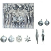 40pcs Christmas Tree,Electroplated Christmas Balls,Electroplated Shatterproof Hanging Decoration for Christmas Tree Wedding Party Home Birthday Decor,Silver