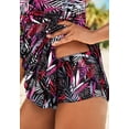 thumbnail image 3 of Swim 365 Women's Plus Size Handkerchief-Hem Twist-Front Tummy Control Two-Piece Swim Dress, 3 of 6