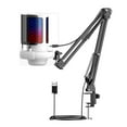 thumbnail image 1 of USB Gaming Microphone for PC, Condenser Mic with Boom Arm for PS4/ PS5/ Mac/Phone with Touch Mute, RGB Lighting,Gain knob & Monitoring Jack, 1 of 5