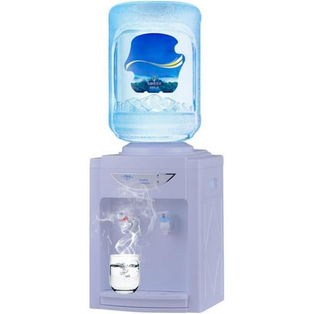 LUVCMFT Top Loading Water Cooler Dispenser - Desktop Hot and Cold Water Dispenser with Child Safety Lock for 2-5 Gallon Bottles, Water Machine for Home Office, White