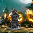 thumbnail image 4 of Halloween Haunted House Lights - Halloween Table Decorations Indoor Lighted House Decor Decorations for Home Kitchen Fireplace Desk Ornaments Silver, 4 of 7
