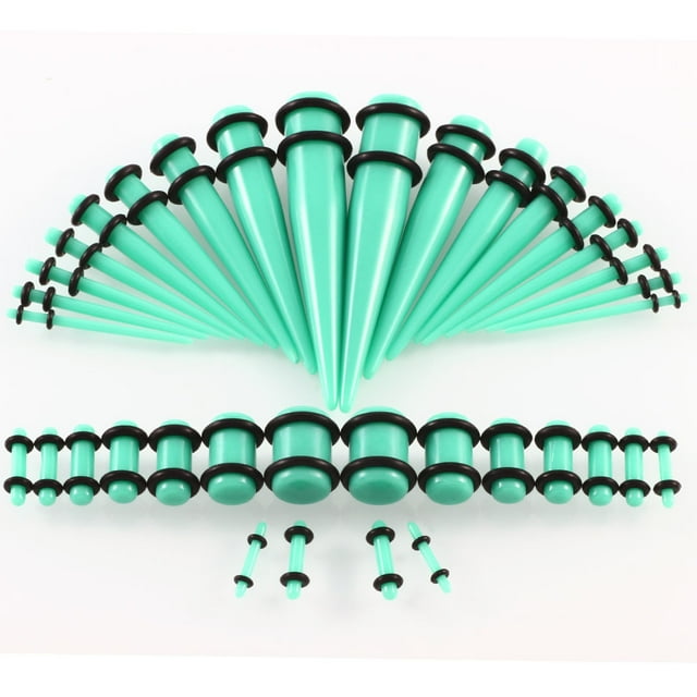 Clyhon 36 Pieces Ear Stretching Kit Acrylic Tapers and Plugs + Silicone Tunnels - Ear Gauges Expander Set Body Piercing