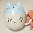 thumbnail image 3 of Taza de Cerámica HappyWare Cat Gato Kawaii 'Meow' Azul, 3 of 3