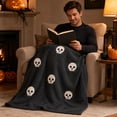 thumbnail image 5 of Halloween Skeleton Throw Blanket, Soft Flannel Decorative Blanket for Couch Sofa Bed, Gothic Halloween Blanket for Living Room Bedroom Fall Seasonal Home Decor Accent, 28 x 39 Inch, 5 of 6