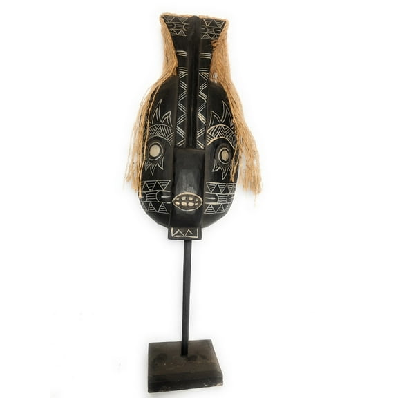 Papua Guinea Tribal Tiki Mask on Stand 20" - Primitive Art | #iwtrb1