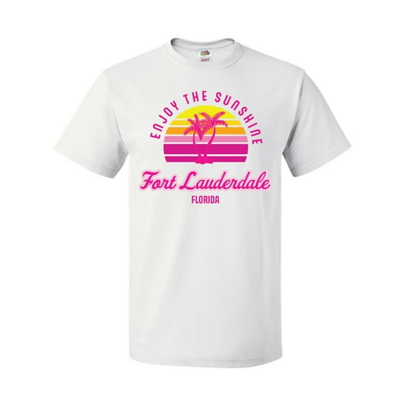 Inktastic Summer Enjoy the Sunshine Fort Lauderdale Florida in Pink T-Shirt
