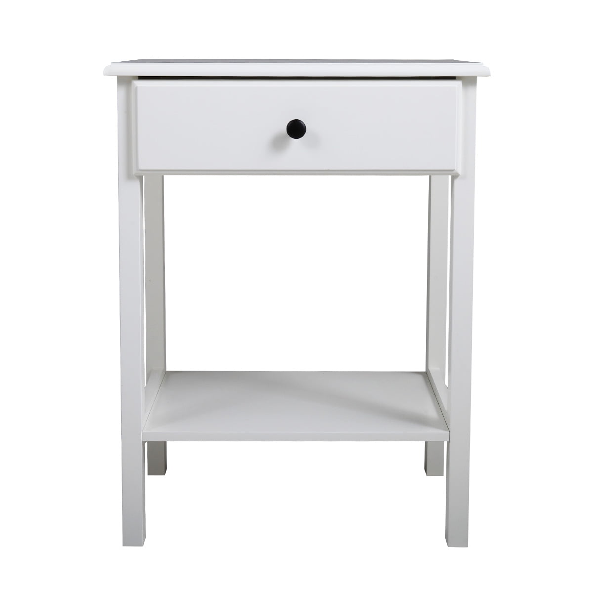 Kepooman Night Stand with Drawer and Shelf, Bedside End Table for Bedroom Furniture - 23.6" - White Kepooman Night Stand with Drawer and Shelf, Bedside End Table for Bedroom Furniture - 23.6" - White