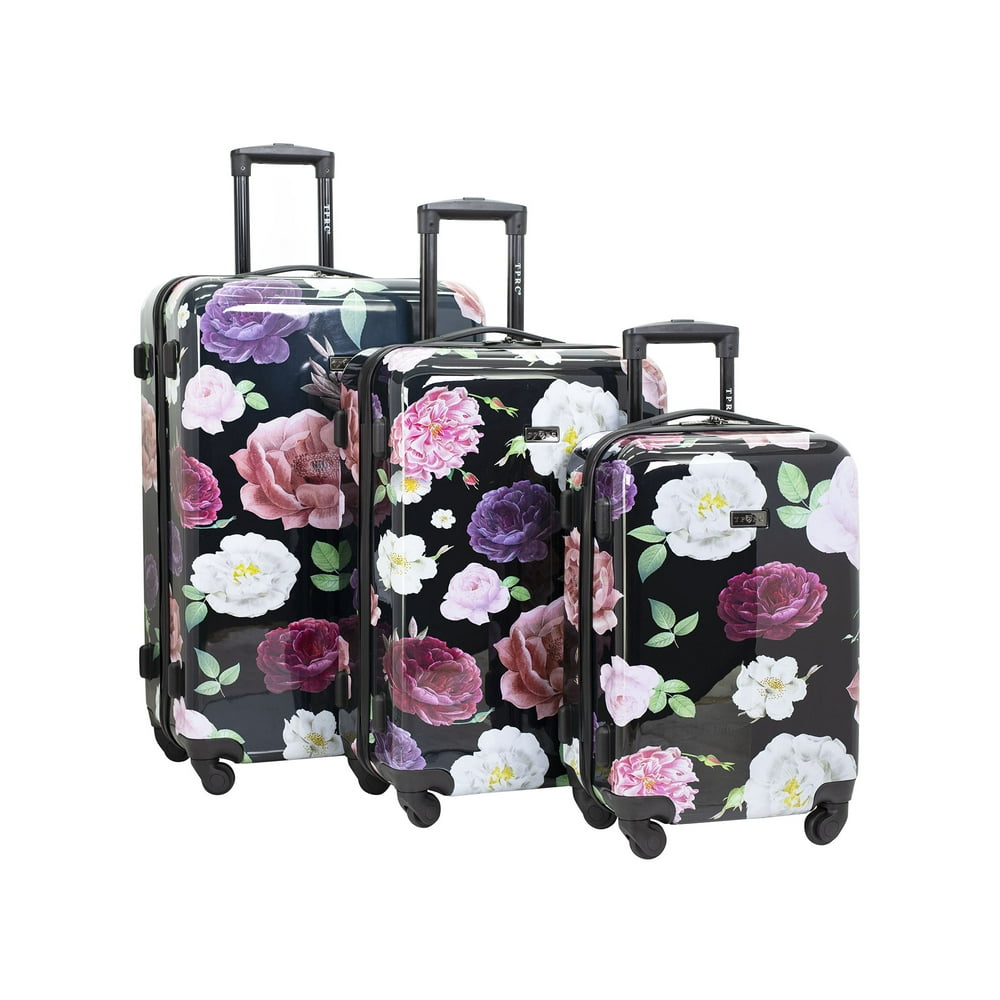 travelers club basette 3 pc hardside luggage set
