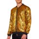 thumbnail image 4 of Chaqueta con lentejuelas INSPIRE CHIC para hombre, con cremallera, de mangas largas, estilo disco brillante, bomber, 2XL dorada, 4 of 6