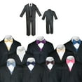 thumbnail image 3 of New 7pc Satin Vest Bow Tie + Boy Baby Toddler Kid Black Formal Suit Tuxedo S-20, 3 of 3