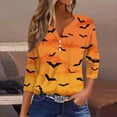thumbnail image 2 of NMMUED T-Shirt Tunique d'Halloween Hauts d'Halloween Col Rond Hauts de Sortie pour Femmes T-Shirts Mignons T-Shirts d'Halloween Amusants T-Shirts d'Halloween Mignons pour Femmes Vert 2 TTG, 2 of 5
