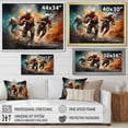 thumbnail image 4 of Designart "Game Day in Orange Football" Sports Floater Framed Wall Art Print, 4 of 7