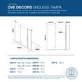 thumbnail image 2 of Ove Decors Tampa 68-1/16 in. W x 72 in. H Alcove Hinge Frameless Shower Door in Oil Rubbed Bronze, 2 of 17